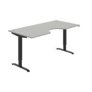 Pracovný stôl Motion Ergo, ZO, 2S, 180x70,5-120,5x90 cm, sivá/čierna